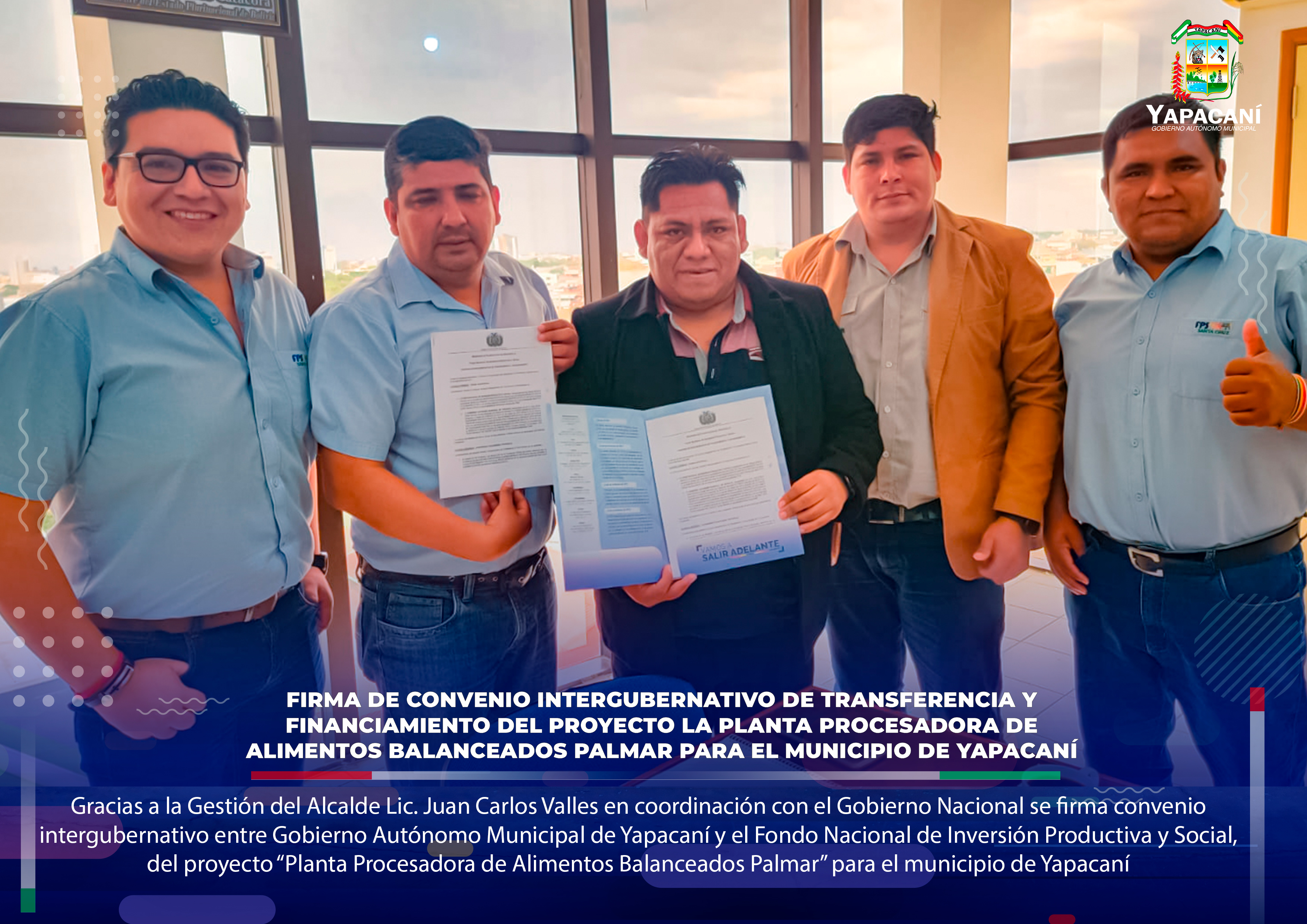 FIRMA CONVENIO INTERGUBERNATIVO DE TRANSFERENCIA Y FINANCIAMIENTO DEL PROYECTO